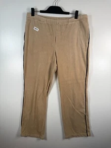 Vtg Christian Dior Mens Velour Straight Leg Fleece Sweatpants Beige Size Large - Picture 1 of 10