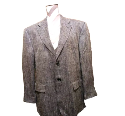 Stafford Sport Coat Silk 42S  Black And White 100% Silk Sport Coat Blazer 42S - Image 1 of 4