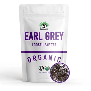 Earl Grey Loose Leaf Black Tea - 100% Certified Organic - 1LB Pouch - 16OZ Re... - Picture 1 of 8