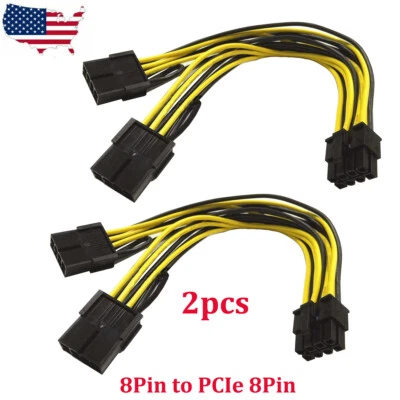 Dual 8 to 8 Graphics Card Power Cable for NVIDIA Tesla K80 M40 Grid M60 P40 GPU - Image 1 of 4