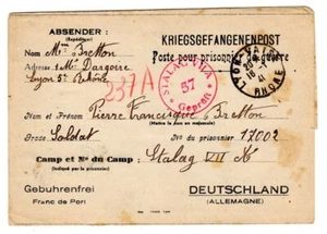 Feldpost KRIEGSGEFANGENENPOST STAMMLAGER VIIA (BA4897 - Bild 1 von 2
