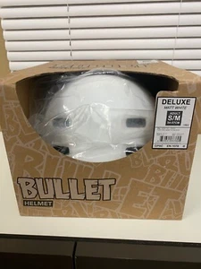 Deluxe Matt White Bullet Helmet Small 54-57cm Brand New Free Shipping - Picture 1 of 8