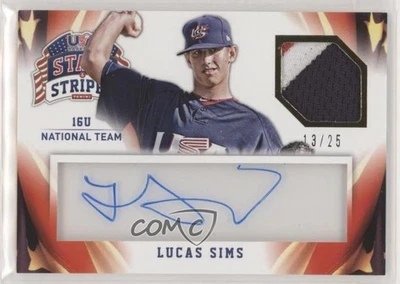 2015 Panini Stars and Stripes Materials Signatures Prime /25 Lucas Sims #64 Auto - Image 1 of 2
