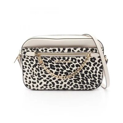 Michael Kors Jet Set Large Crossbody Bag, Leather Shoulder Women's, Ivory/Black, - Image 1 of 4