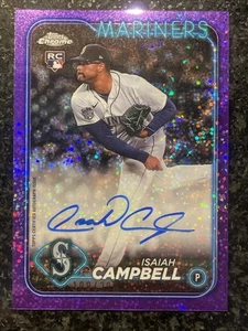 2024 Topps Chrome Isaiah Campbell Purple Speckle Auto - 108/299 - Picture 1 of 2