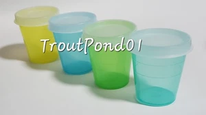 TUPPERWARE Midgets Mini Bowls 2 oz Set 4 Small Cups Teal Yellow Green Blue New - Picture 1 of 4