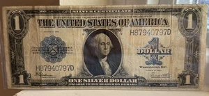 1923 One Dollar Silver Certificate 'Horse Blanket' Large Size Note Blue Seal - Picture 1 of 6