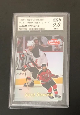 Scott Stevens 1999-00 Topps Gold Label Red Class 1 #d 078/100 Graded 9.0 - Image 1 of 2