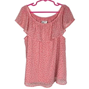 Abercrombie Kids Ruffle Pink Floral Blouse Top 13/14 - Picture 1 of 4