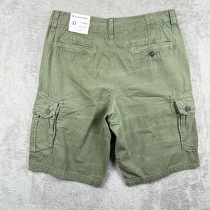 American Eagle Longboard Cargo Shorts Mens Size 32 Green Cotton 12" Inseam NWT - Picture 1 of 9