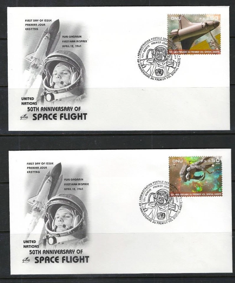 1¢ WONDER'S~ESPACIAL TOPICAL OFICINAS SUIZAS NACIONES UNIDAS (2) FDCS AMBOS MOSTRADOS ~P292 Foto 1 de 1