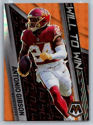 2022  Panini Mosaic Will to Win Orange Fluorescent /25 WW-19 Antonio Gibson - Image 1 of 2
