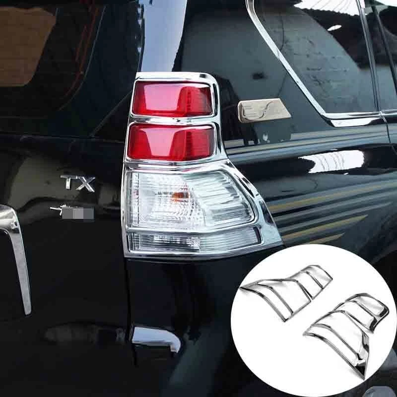 Cubierta de moldura de lámpara de luz trasera de cromo ABS 2 piezas para Toyota Prado FJ150 2010-2013 Foto 1 de 4