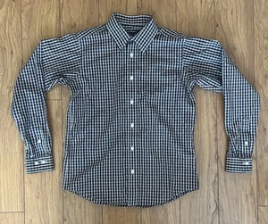 BROOKS BROTHERS BOYS SHIRT Medium BLUE BURGUNDY CHECK PLAID Button Down Long - Picture 1 of 6