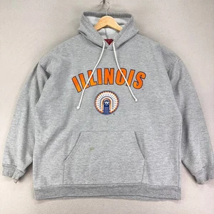 Vintage University of Illinois Hoodie Herren Medium Grey College Logo Pullover 90s - Bild 1 von 9