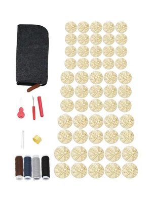 55pcs Vintage Gold Radiating Stripe Buttons, Shank Sewing Repair Kit for Coat - Image 1 of 4