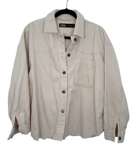 Chaqueta Zara Para Mujer Talla S Blanca Crema Pana Sobrecamisa Cazadora Informal Utilidad - Imagen 1 de 4