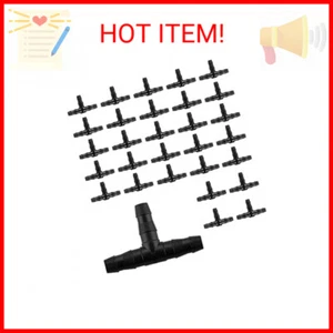 BEADNOVA Drip Irrigation Connectors 30 Pcs 1/4 Inch Barbed Connector Tee Couplin - Picture 1 of 2