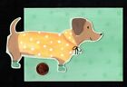TECKEL Puppy Dog manteau jaune - Coupe matrice - Carte de vœux vierge avec SUIVI