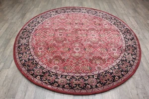 Handmade 8x8 Silk Round Rug 250x250 cms Oriental Carpet Red Round Rug - Picture 1 of 8