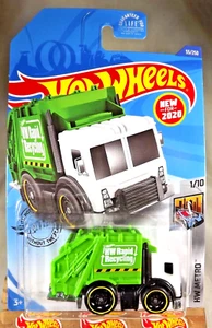2020 Hot Wheels #55 HW Metro 1/10 TOTAL DISPOSAL White-Green w/Black DD8 Spokes - Picture 1 of 5