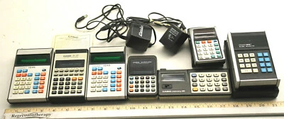 7pc 1970s Pocket Portable Calculators CASIO Unisonic Early Computers Untested    - Image 1 of 4
