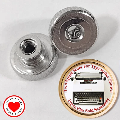 Dos tuercas para pulgar para una máquina de escribir Olivetti Underwood 450. 1 juego de 2 tuercas de carrete Foto 1 de 4