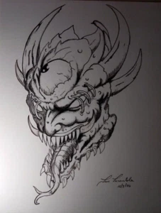 Original pen and ink hand drawing art by J&M Tarantula Title Demonized 2006 - Picture 1 of 11