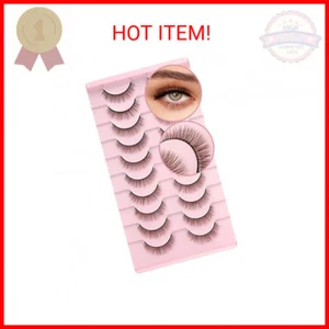 False Eyelashes Natural Look Eye Lashes Short Wispy False Eyelashes 10mm 3D Fluf - Picture 1 of 2