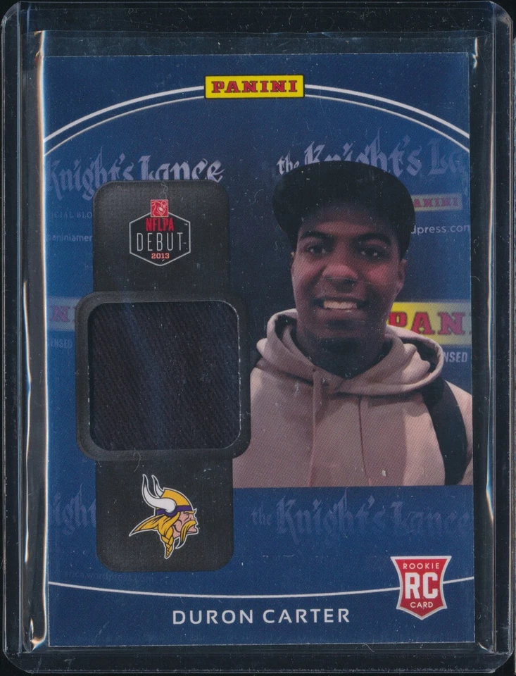 2013 Panini Father's Day NFLPA Debut Draft Hat swatch Duron Carter - CFL - Image 1 of 1