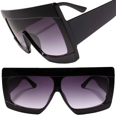 Swag Dapper Clubbing Flat Top Modern Hip Mens Womens Black Sunglasses - Image 1 of 4