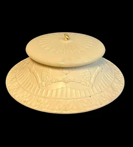 Large 14” Duplexalite Enamel & Glass Chandelier Light Shade - Picture 1 of 6