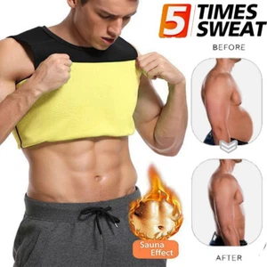 Mens Sauna Sweat Shaping Tops Fat Burner Body Shaper Waist Trainer Vest Workout - Picture 1 of 13