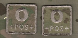 US MILITARY SPEC. GREEN BERETS SFG ODA CTU vêlkrö BLOOD TYPE 2" TAB: O POS x 2 - Picture 1 of 11