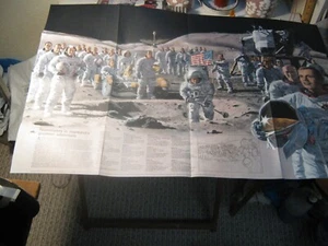 VINTAGE APOLLO ASTRONAUTS MOON LANDING MAP National Geographic September 1973 - Picture 1 of 5
