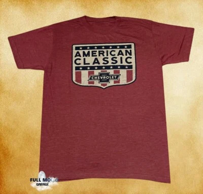 Nueva camiseta retro Chevy Chevrolet American Classic para hombre roja jaspeada Foto 1 de 2