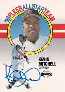 Kevin Mitchell Signed 1990 Fleer All-Stars Giants Baseball Card #6 1989 NL MVP