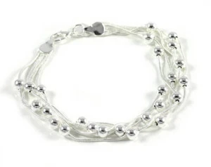 Sexy Kugel Perlen Damen Armband Geschenk Schmuck Armreif Versilbert Ø 60mm - Bild 1 von 1