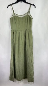 Charlotte Russe Womens Tank Dress Strappy Sleeveless Distressed Hem Green Size M - Picture 1 of 9