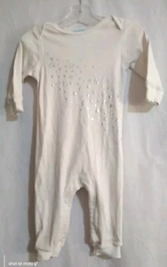 6-12 month Old Navy girl silver moon & star long sleeve romper - Picture 1 of 5