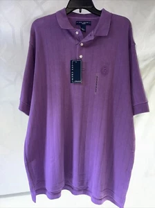 Ivy Crew Polo Shirt Mens L Cotton Short Sleeve Rugby Golf Purple Fits Like 2XL - Picture 1 of 10