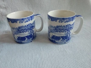 2-Pair Spode Italian Mug Made In England Design 1816-A-10Blue & White Collection - Picture 1 of 6