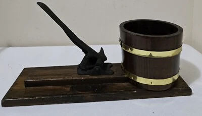Vintage 1990s White Mountain FreezerNut Cracker Cast Iron with Wood Bucket  - Image 1 of 4