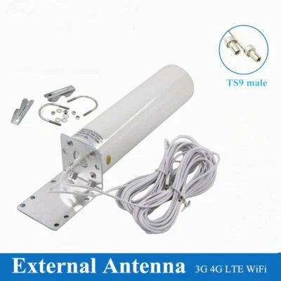 Antenna booster segnale parete per esterno doppio filo TS9 maschio 3G 4G LTE BN - Immagine 1 di 4