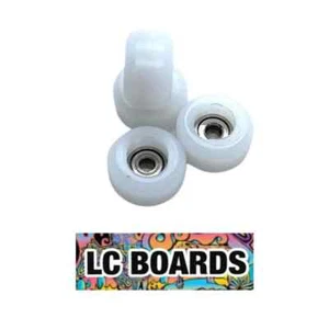LC BOARDS FINGERBOARD WHEELS WHITE WITH BEARINGS CNC LATHED - Picture 1 of 1