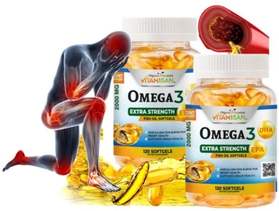 Omega 3 XL Energy Strength 240 cápsulas blandas ácidos grasos vitaminas colesterol EPA DHA Foto 1 de 4