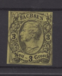 (WH23273) GERMAN STATES - 1855 - SACHS - MI 11, USED, CV €20, SEE SCANS - Picture 1 of 2
