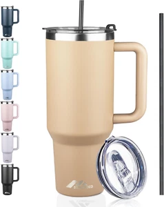 40 Oz Tumbler with Handle and Straw Lid | Stainless Steel Water Bottle Travel Mu - Picture 1 of 7