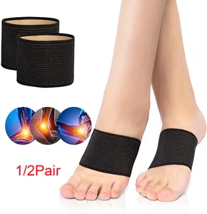 1 Pair Compression Arch Plantar Fasciitis Support Sleeves Foot Brace Pain Relief - Picture 1 of 18