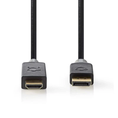 Displayport-Kabel DisplayPort Stecker HDMI Stecker 4K@30Hz Vergoldet 1m Rund - Bild 1 von 3